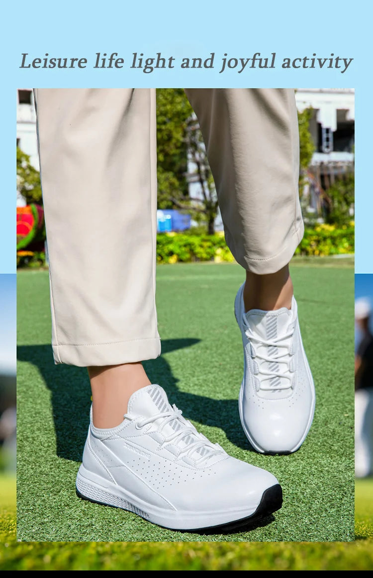 Zapatos deportivos de golf para hombre impermeables de cuero de alta calidad, zapatos deportivos para competición de golf, zapatos formales para campo de golf, zapatos de entrenamiento para hombre