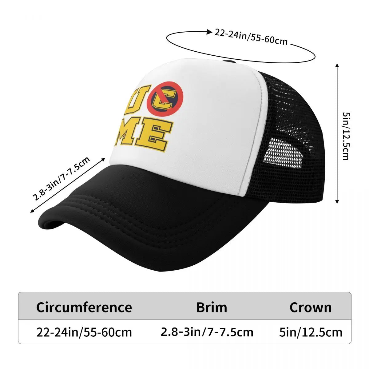Custom C-Cena John  U Cant See Me Trucker Hat Women Men Adjustable Unisex Baseball Cap Summer Dad Hat