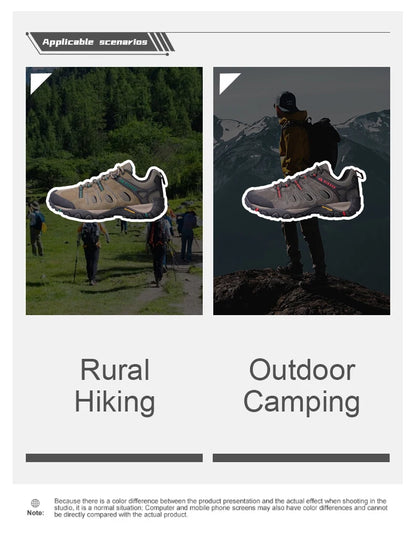 HIKEUP Hiking Shoes Mens Winter Climbing Trekking Sneakers for Men Leather Breathable Outdoor Anti-skid Sports Work Man Shoes