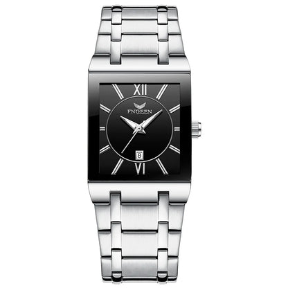 Luxuriöse BINBOND-Herrenarmbanduhr mit präzisem Quarzwerk, Leuchtzeiger, wasserdicht, automatische Datumsanzeige, aus strapazierfähigem Edelstahl, lässiger Stil.
