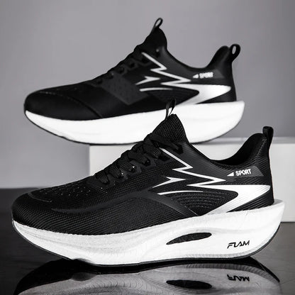 Zapatillas de running para hombre y mujer, deportivas para maratón, con amortiguación de aire, placa de carbono, transpirables, ligeras y cómodas para exteriores