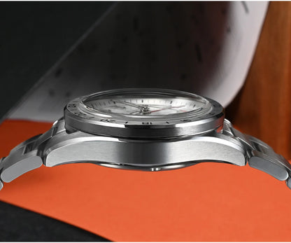 Relógio de Luxo para Homem San Martin 39mm com Mostrador em Pedra Aventurina, NH34 GMT Automático Mecânico, Safira, Impermeável e Luminescente SN0129