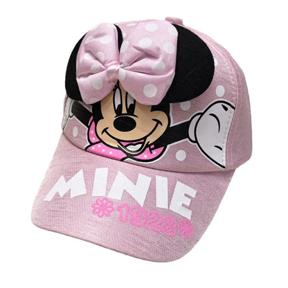 Disney Minnie Mickey Anime Peripheral Cotton Polyester Baseball Cap Figure Cartoon Peaked Cap Dress Up Kid's Birthday Gifts