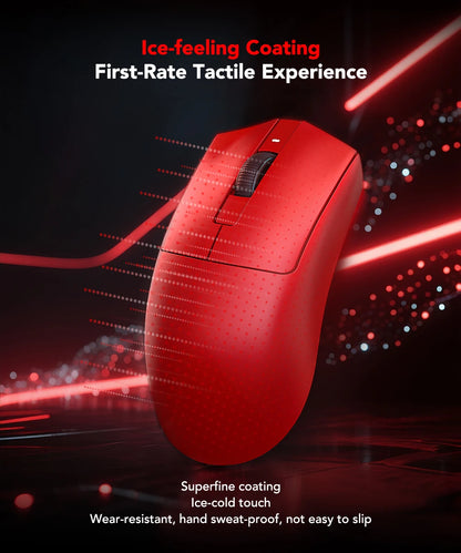 Mouse de gaming KYSONA Jupiter Series cu fir și wireless, 8Khz, senzor PAW3950, Bluetooth, 46g, reîncărcabil, driver web pentru PC și laptop