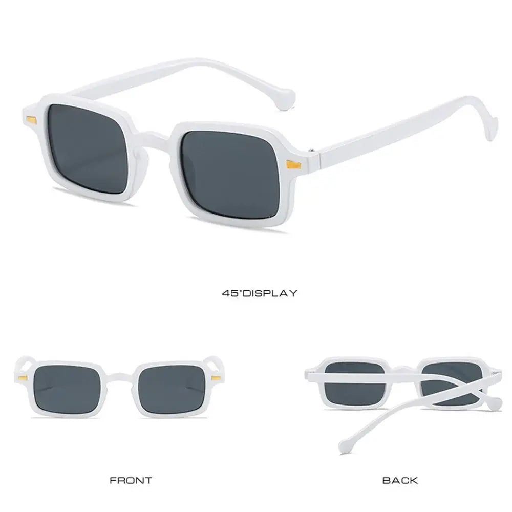 Fashion Square Sunglasses Women New Retro Rivets Decoration Glasses  Men Leopard Blue Sun Glasses Gradient Shades UV400