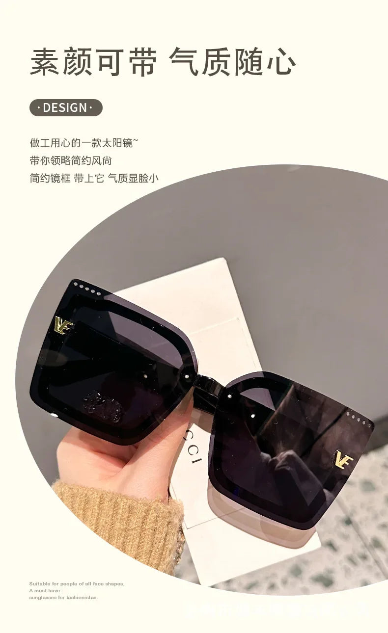 New Square Polarized Sunglasses Women Oversized Large Sun Glasses Ladies UV400 Classic Shades Oculos De Sol Luxury Designer