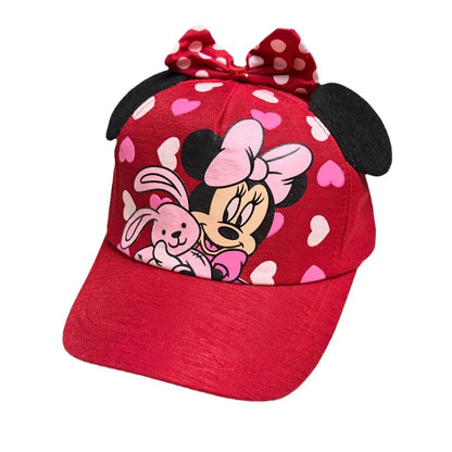 Disney Minnie Mickey Anime Peripheral Cotton Polyester Baseball Cap Figure Cartoon Peaked Cap Dress Up Kid's Birthday Gifts