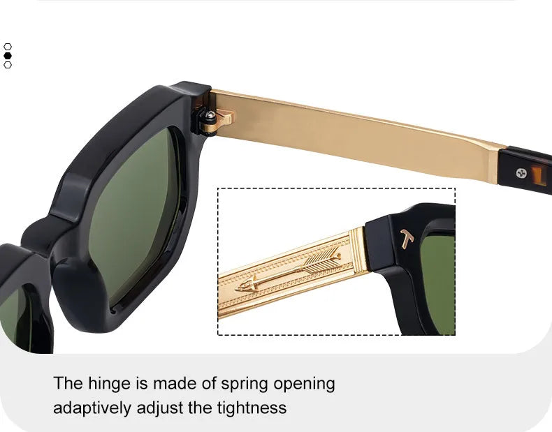 Polarized Square Punk Sunglasses Men 2026 Luxury Brand Classic Rectangle Sunglass UV400 Driving Eyewear Fashion Outdoor Shades