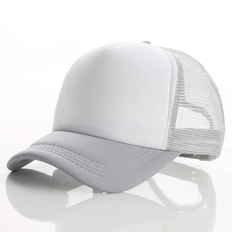 Candy Color Sublimation Blank Baseball Hats Travel Trucker Plain Mesh Sports Outdoor Snapback Cap for Men Boys Women Girls