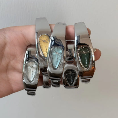 y2k watch shaped teardrop bracelet watch female couple light luxury senior sense of antique wind Gift Ladies' Quartz Wristwatch
