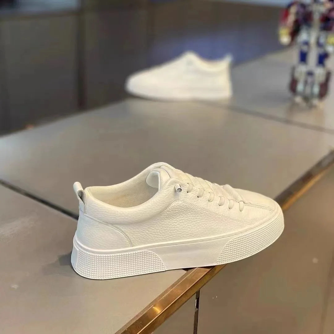 Heren sneakers, casual schoenen, heren platte schoenen, zapatillas hombre, lichtgewicht PU-leer, ademende schoenen, witte sportschoenen voor heren