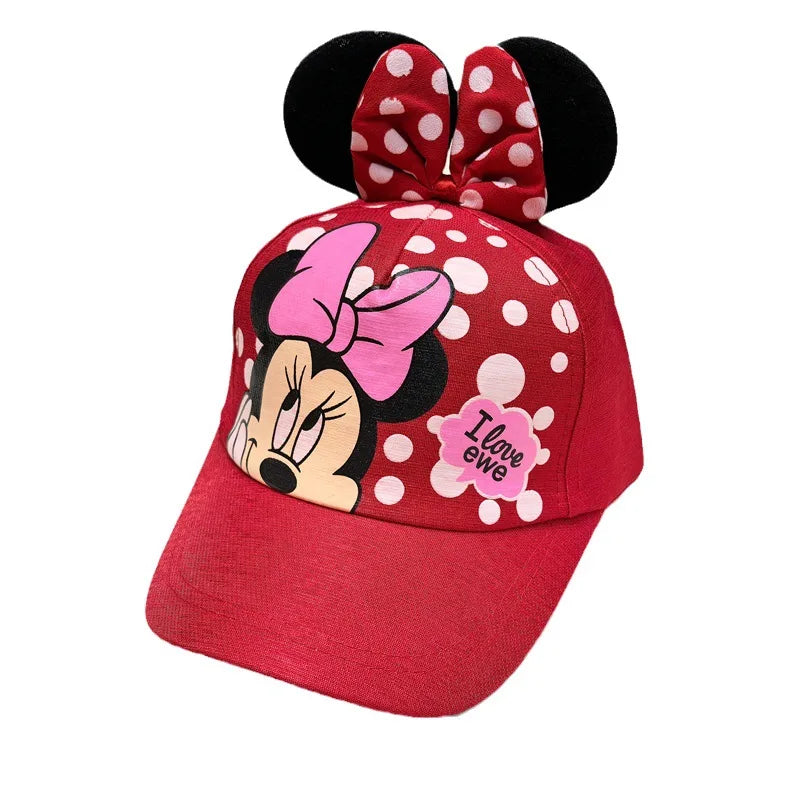 Disney Minnie Mickey Anime Peripheral Cotton Polyester Baseball Cap Figure Cartoon Peaked Cap Dress Up Kid's Birthday Gifts