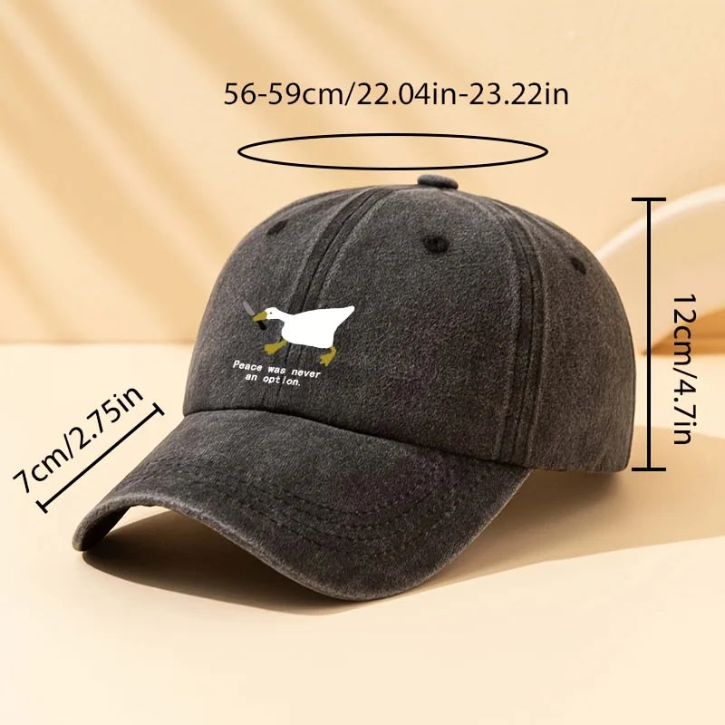 A running goose fashionable printed baseball cap versatile outdoor casual duckbill cap travel hat