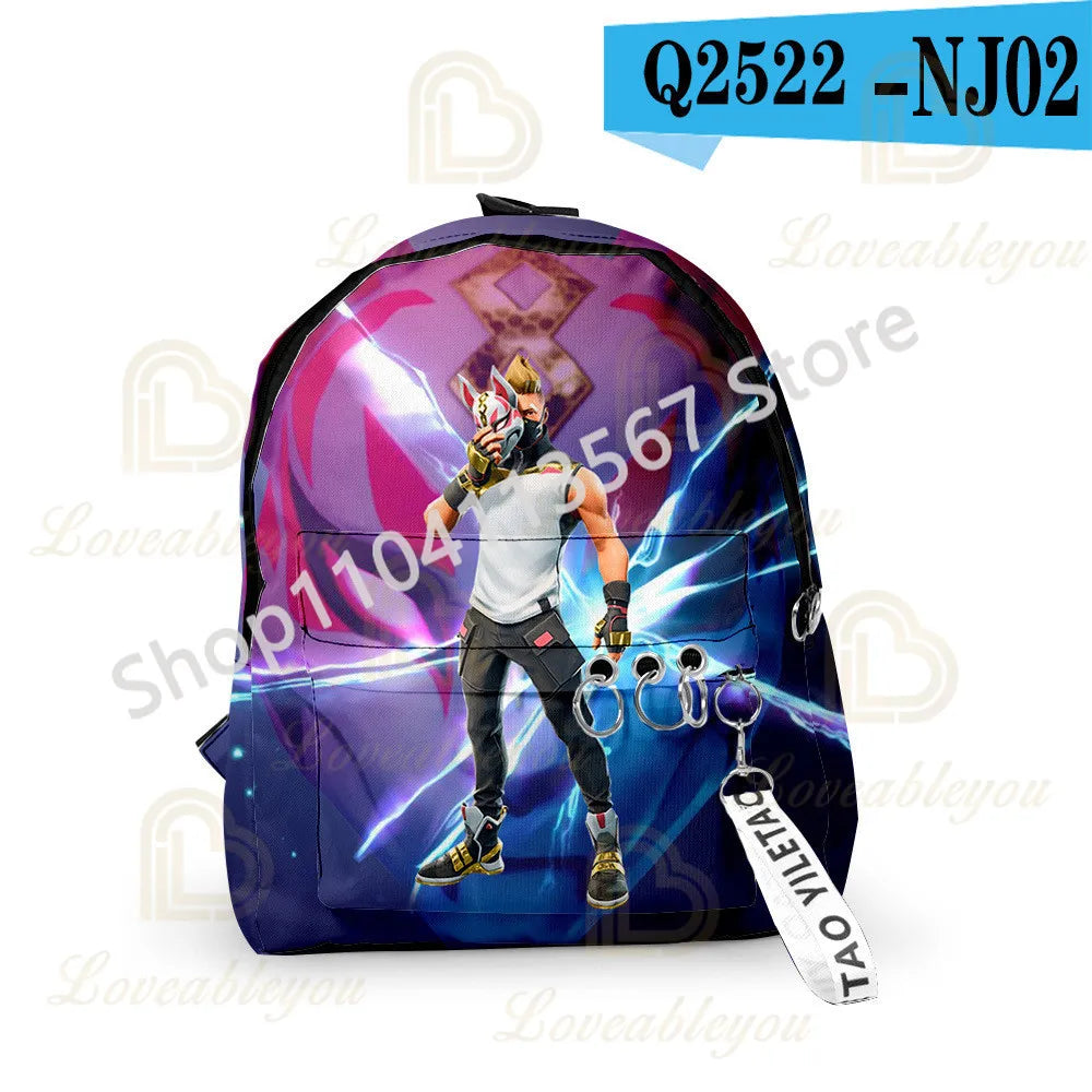 Fortnite Kids 3pcs Backpack Set Women Backpacks Office Stationary for Teenage Girls Boys Laptop Backpack Casual Travel Rucksack