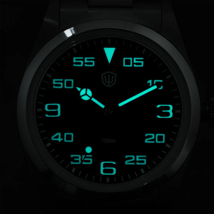 Relógio Watchdives WD1016 V3 37mm com movimento VH31 Sweep em aço inoxidável, safira de luxo, impermeável 100m, relógio para homem com caixa de oferta