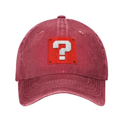 Custom Fashion Cartoom Game Question Block Baseball Cap Women Men Adjustable Unisex Cotton Dad Hat Performance Snapback Caps