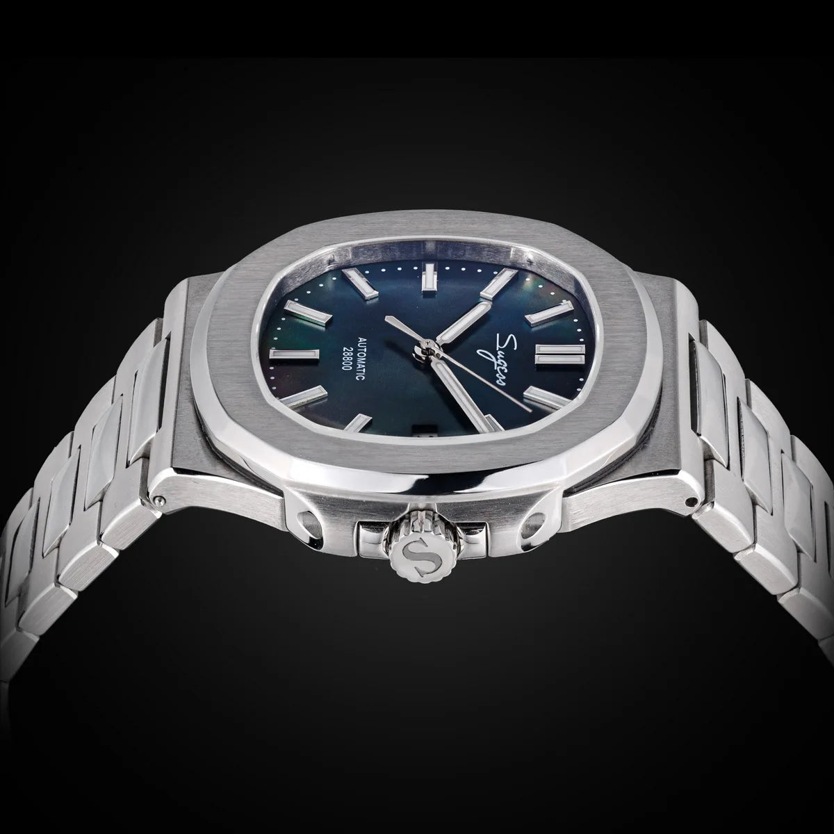 Reloj de hombre Sugess automático mecánico, movimiento Miyota 9015, esfera MOP, luminoso, resistente al agua 5bar, brazalete de lujo S466