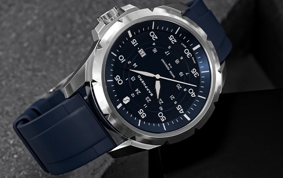 SAPPHERO herenhorloge – Luxe quartzhorloge, waterdicht tot 50 m, voorzien van een geïmporteerd uurwerk en een roestvrijstalen kast – Een ideaal cadeau-idee voor mannen.