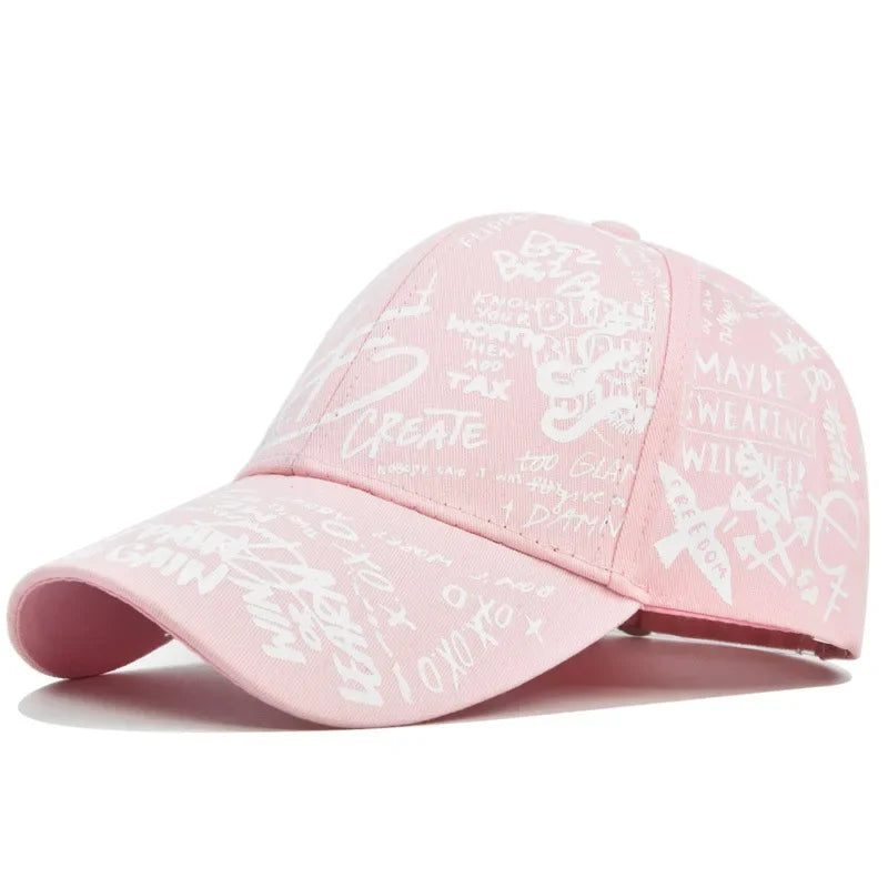 Trendige Unisex-Baseballkappe mit Graffiti-Print – Bunte, bemalte Schirmkappe