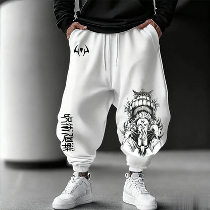 Jujutsu Kaisen Ανδρικά παντελόνια τζόκινγκ, φαρδιά, casual, φόρμες, με ιαπωνικό anime print, streetwear, γραφικά, παντελόνια hip hop, ρούχα Y2K