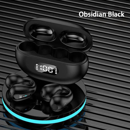 Casque Bluetooth Lenovo à clip d'oreille avec autonomie ultra-longue, casque à conduction osseuse supra-auriculaire à réduction de bruit