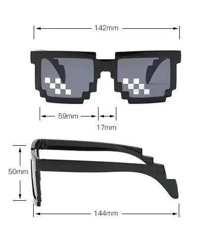 Kids Sunglasses Funny Sun Glasses Cosplay Action Game Toy Square Glasses Pixel Mosaic Очки Thug Life Eyewear Children's Gift