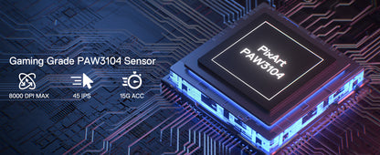 Bezdrátová herní myš Redragon M916, 49G ultralehká bezdrátová herní myš 8K DPI 2.4G s ergonomickým přirozeným úchopem
